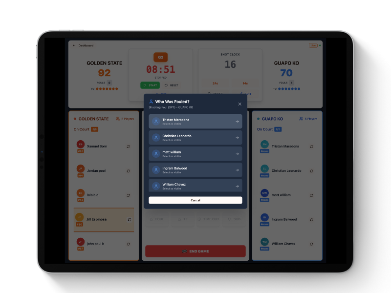 Choosing who was fouled in StatJam